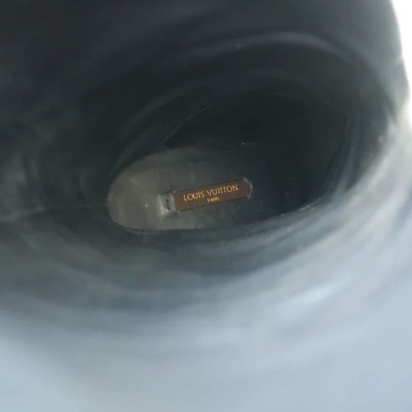 Louis Vuitton Lace-Up Thigh High Platform Boots Navy Leather Size 39 - Picture 9 of 12